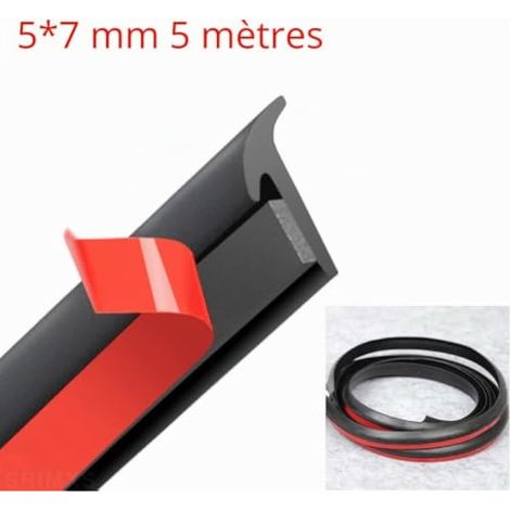 Bande de protection de bord de voiture type T - Joint en caoutchouc de 5 m pour porte, pare-chocs et bas de caisse (1/3)