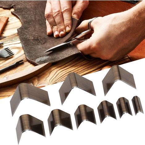 Poinçon V pour Travail du Cuir, Kit de 9 Poinçons Ronds pour Ceintures DIY et Accessoires en Cuir - Outils de Marquage A29V (1/4)