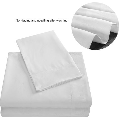 Parure de lit 3 pièces TWIN, drap-housse à poches profondes, couette blanche crème, literie premium douce et confortable, ensemble drap plat et taie d'oreiller, qualité supérieure. (1/3)