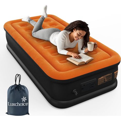 Lit Gonflable électriques 1 Personnes Matelas avec Pompe électrique intégrée pour lit d'invité Haut de Gamme Le Camping ou la Maison - 190x100x40cm (1/5)