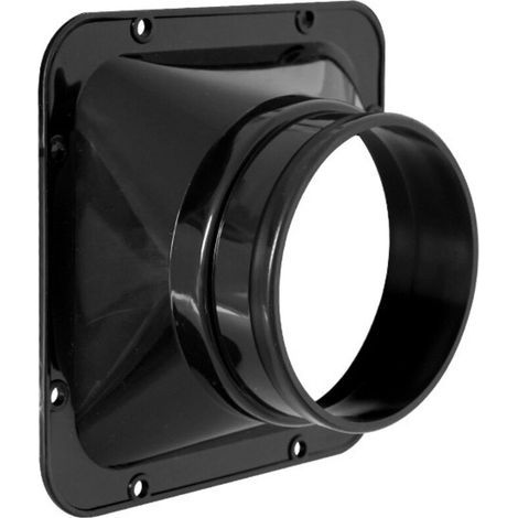 [JAMAIS UTILISÉ] Interface de conversion noire pour système d'air frais, interface de bride carrée à ronde, évent de ventilateur, orifice d'échappement (1/4)