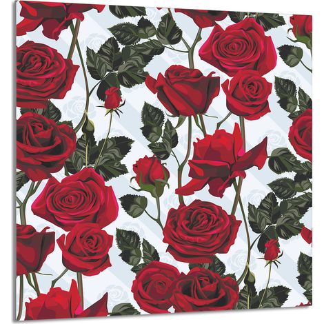 Panneau de verre POUR la cuisine 60x65 Roses (1/5)