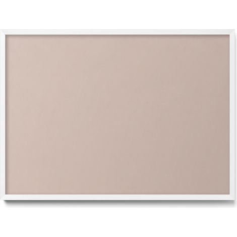 Tableau Magnétique en Métal Tableau pour Magnet - Motif Couleur beige rose poudré - Minimaliste - Cadre Blanc - 70x50 cm - Plaque Magnétique
