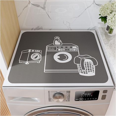 (Modèle noir cinq éléments) Housse de Protection, Housse Machine a Laver 60 x 60 cm, Protection Contre la Poussière, Tapis Machine a Laver Antidérapante, Coussin Universel pour Machine à Laver.