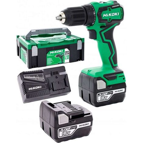 HiKOKI Utensili - Trapano avvitatore AKU 18V, 2x batteria 5,0 Ah Li-Ion, caricabatterie DS18DDWPZ