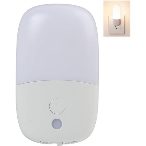 LED Night Light with Built-in Twilight Sensor, Warm White Light, Energy Saving, Compact Design, Ideal for Kids Bedroom, Hallway, Stairs, Living Room (1/5)