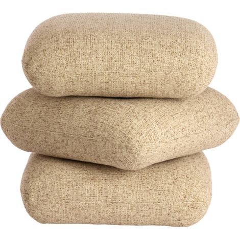 Poef rembourré bois beige Light & Living (1/3)