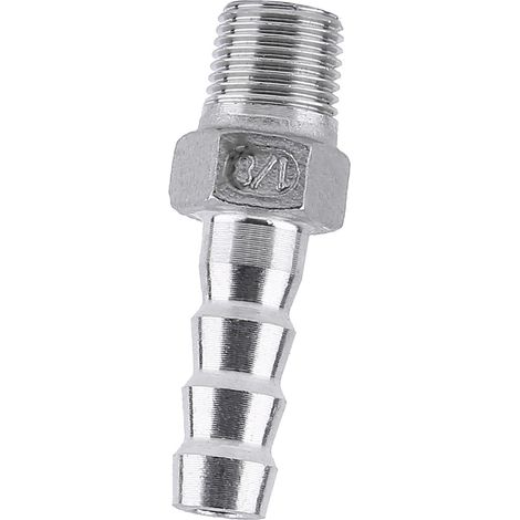 Connexteur Raccord de Tuyau Barbelé à Filetage Adaptateur Queue de Tuyau en Acier Inoxydable SS304 1/8 " 3/4"(1/8 8mm) (1/5)
