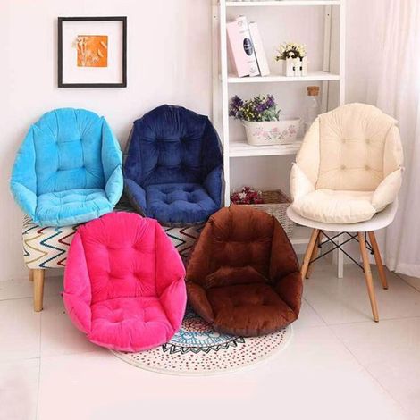 Coussin de siège de chaise de bureau, confortable, doux, facile à nettoyer, dossier en velours chaud, Beige (1/5)