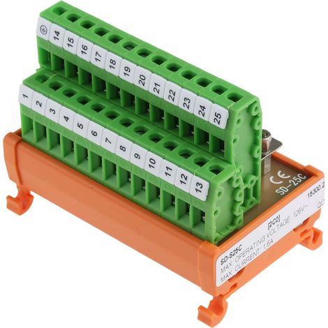 Module d'interface Sub-D 25 Contacts, Mâle, Montage sur Rail DIN ( Prix pour 1 ) (1/3)