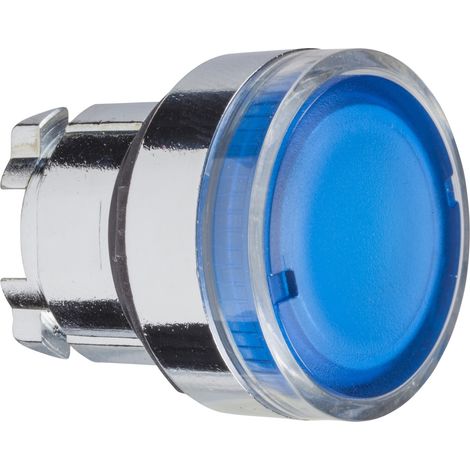 Harmony XB4 tête bouton poussoir lumineux BA9s diam. 22 bleu SCHNEIDER ZB4BW36 (1/4)