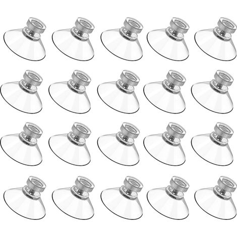 Lot de 20 ventouses transparentes Ø 40 mm – Capacité de charge jusqu'à 2 kg – Pour surfaces lisses et non poreuses – Installation facile (1/5)