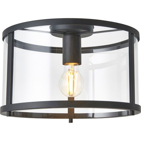 Endon Hopton Lampada Decorativa a Filo da Soffitto, Nero Opaco, Vetro (1/5)