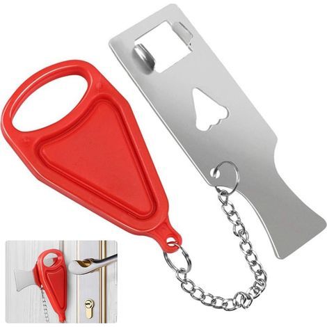 Serrure de Porte Portable,Verrouillage de Voyage,Verrou de Voyage Portable,Verrouillage de Porte Portable,Verrouillage de Voyage en Acier Inoxydable pour éviter Les Entrées (1/5)