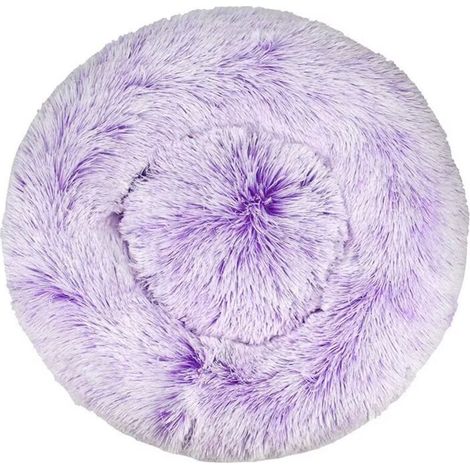 Lit pour chat, coussin moelleux, doux lavable pour chiens chats (dégradé violet, 60 cm), Ensoleillé