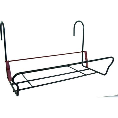 Support balconnière rectangulaire gris en acier – H.23 cm – L.41.5 cm – Fixation pour garde-corps – Pour espaces extérieurs – Jardifer (1/2)