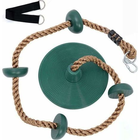 Kletterseil-Baumschaukel für Kinder mit 30 cm Sitzscheibe und Plattform, Zubehörset
