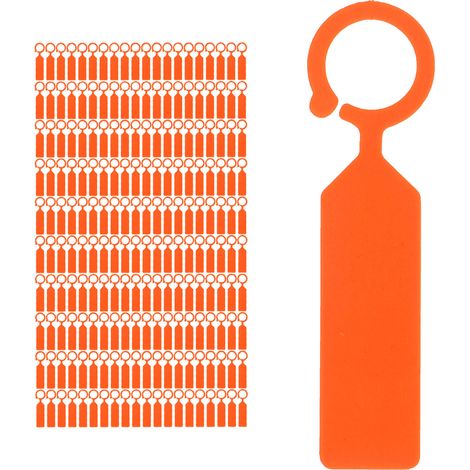Lot de 100 étiquettes à suspendre pour plantes, arbres et fleurs, accessoires de jardinage, 11 x 2,4 cm, orange (1/5)