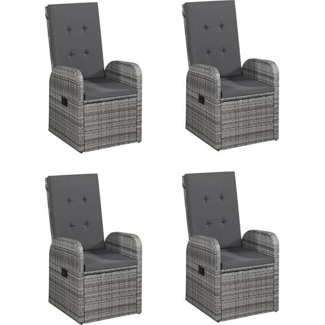 Maison Exclusive - 5-tlg. Garten-Essgruppe Grau