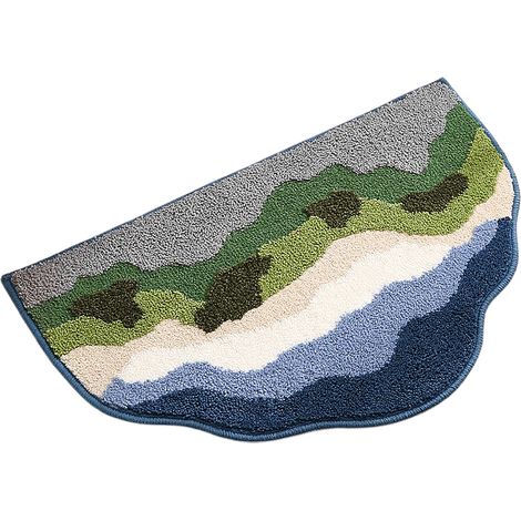 Felpudo D: 50 x 80 cm (imitación de nutria). Felpudo absorbente y antideslizante para entrada y baño con motivos de bosque y montaña.