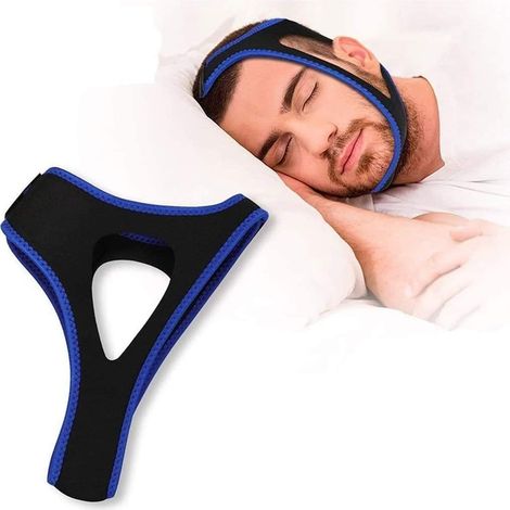 Bandeau Anti-Ronflement - En Néoprène Respirant avec Trou pour Oreilles - Réglable pour Hommes et Femmes - 1 Pièce
