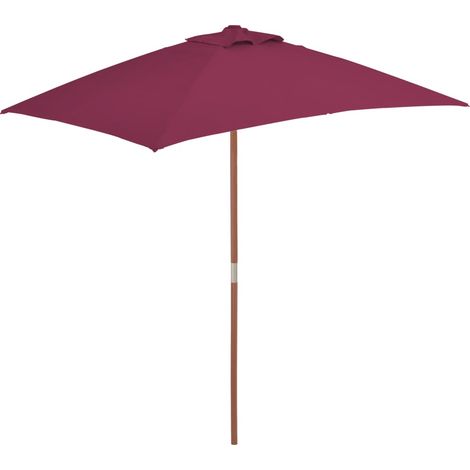 Parasol Jardin Exterieur Luxueux avec mât en bois 150 x 200 cm Bordeaux -87600 (1/5)