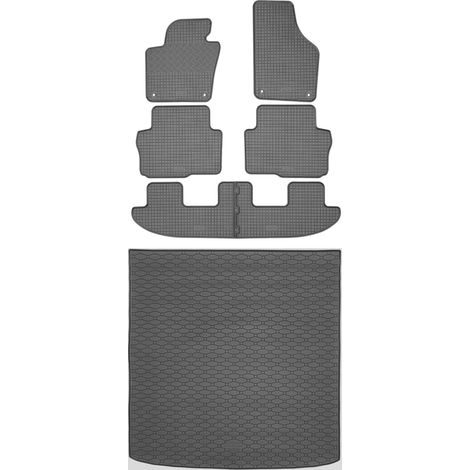 Seat Alhambra II VAN desde 09.2010 SET - Alfombrillas de goma para coche + alfombrilla para maletero