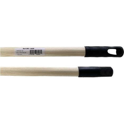 Manche Balai-Bois-130Cm-Embout Plastique Pas Vis Français - Guialto