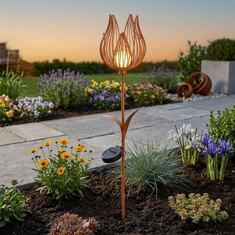 Solar Metal Flower Garden Stake Light - V2 (1/2)