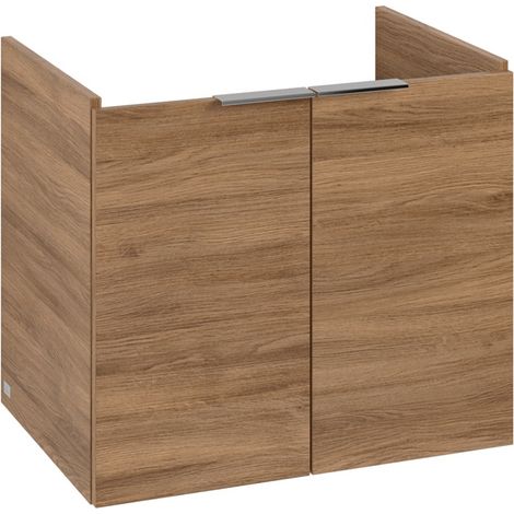 Lavabo VB US Architectura 600 x 520 x 439 mm, lavabo 2 portes avec revêtement intégré en chêne du Kansas