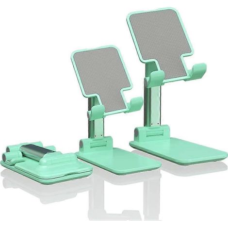 Support portable pour téléphone portable, support de bureau pliable et réglable pour tablette, compatible avec tous les smartphones (vert) (1/5)