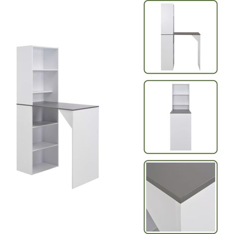 Table de bar avec armoire Blanc 115x59x200 cm - Table De Bar - Table Haute - Meuble De Salon - Mobilier Moderne - Table Avec Rangement (1/5)