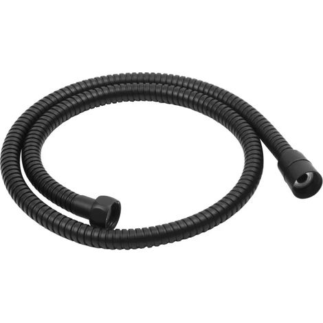 Flexible de douche MSV Teddy 1,50 m Ø14 mm – Double verrouillage anti-torsion – Noir mat (1/4)
