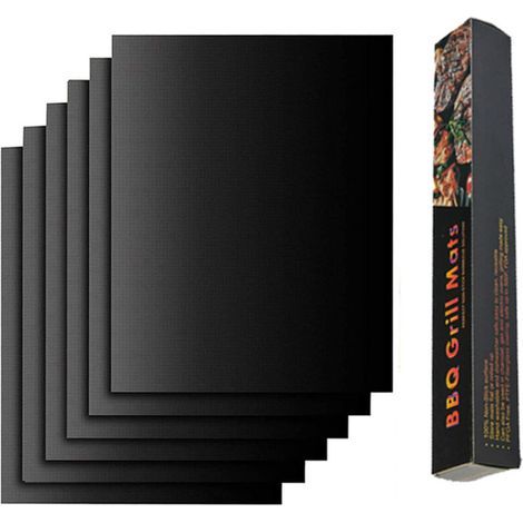 Set di 5 tappetini da cottura per barbecue da esterno, adatti anche per barbecue a gas, antiaderenti, utilizzabili anche come rivestimenti per il forno, dimensioni 40 x 33 cm (15,75 x 13 pollici). (1/4)