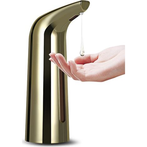 Distributeur automatique de savon doré à infrarouge, mains libres, sans contact, liquide pour vaisselle, Lotion, Gel, shampoing, pour salle de 400ml (1/5)