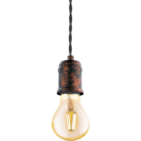 Eglo Yorth - Lampadario a sospensione in acciaio, 60 W, colore: rame (1/4)