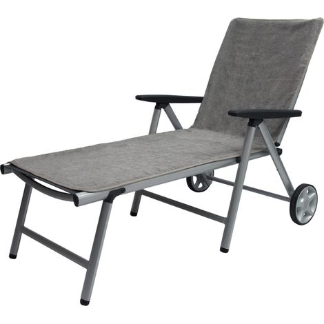 Beautissu Telo Mare XL Marbella - Asciugamano di Spugna Ideale per Sdraio e lettini - 100% Cotone Grigio, 200x70x0.5 cm (1/5)