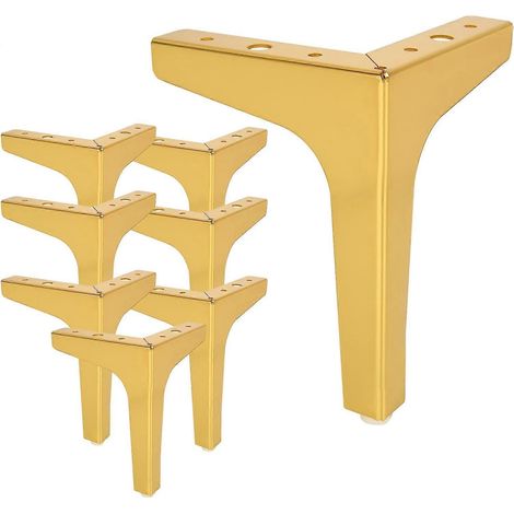 Verstellbare Schrankfüße, 8 Stück, 17 cm (6,7 Zoll), Goldfarben, Metallmöbel, Dreieckige Möbelfüße, DIY-Ersatz für Schränke, Kommoden, Sofas, Couches – 17 cm (6,7 Zoll) – Gold