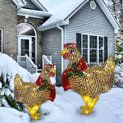 Dekorative Weihnachtsgirlande für den Garten, Stoff-Hühnerornament, 1 Stück, große Größe, Farbe wie abgebildet. (1/5)