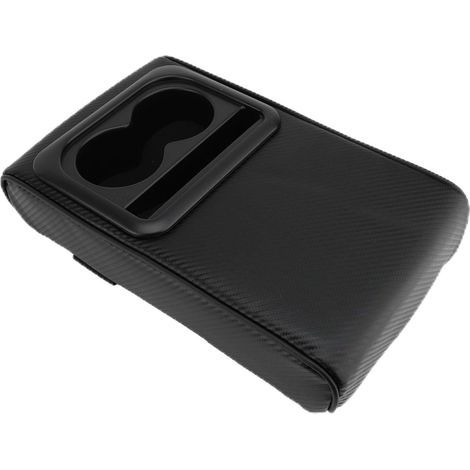 Ej.Life Coussin d'accoudoir de console centrale en cuir synthétique, ajustement universel pour voitures, SUV, camions avec porte-gobelet, empêche la fatigue des bras pour les longs trajets (1/5)