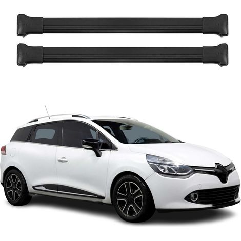 OMAC Barres de toit en aluminium pour Renault Clio IV Break 2012-2019 – TÜV / DIN 75302:2019 – Charge max 75 kg – 2 barres Noir (1/4)