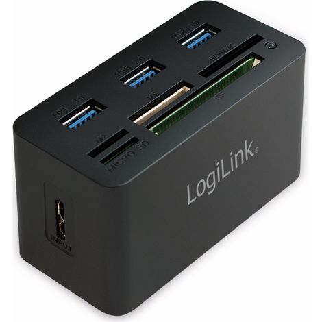 Logilink Card Reader extern mit 3xUSB 3.0 HUB AiO Cardreader (CR0042) (1/4)
