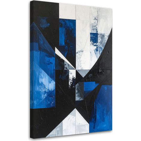 Quadro su tela, Astratto forme geometriche blu, 40x60 (1/5)