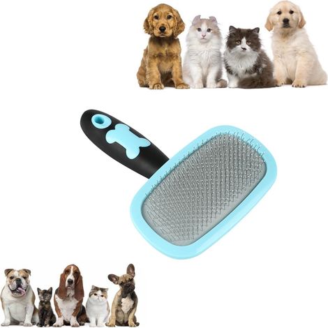 Peigne pour chien et chat, peigne de toilettage pour animaux, outil de toilettage, convient aux chats et aux chiens, bleu (1/4)
