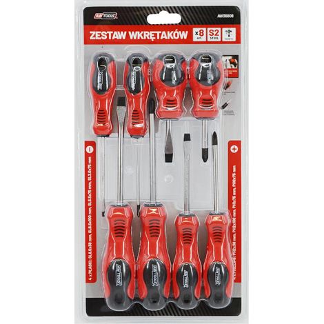 AWTOOLS JUEGO DE DESTORNILLADORES BLISTER S2 / 8 piezas