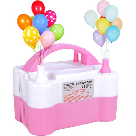 Pompe à Ballon Électrique, Gonfleur Ballon Electrique mit 2 + 2 Buses, Portable Pompe Ballon Anniversaire, Pompe à Air Gonfleur Electrique pour Décoration de Fête (220V 600W) (1/5)