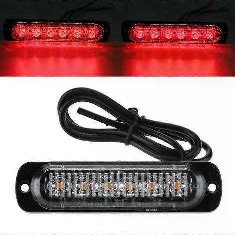 Projecteur de travail LED 6 LED pour voiture, 18 W, rouge, 12-24 V CC, pour la sécurité des véhicules (camion, etc.). Éclairage d'urgence permanent. Accessoire idéal pour les travaux de brouillard. (1/5)