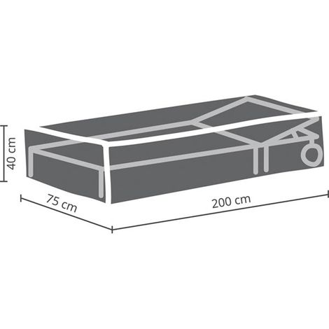 Perel Copertura protettiva per lettino prendisole, grigia, 200 cm x 75 cm x 40 cm (1/2)