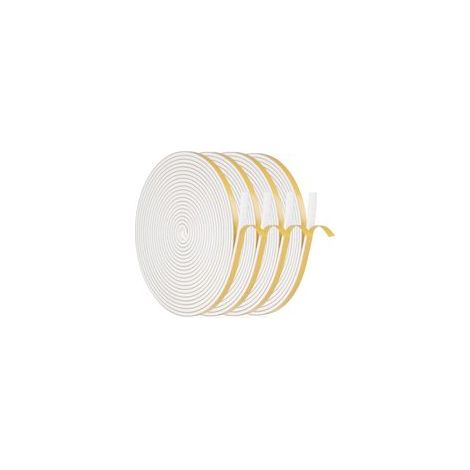 Joint Fenetre Isolation Anti Froid, 20m Joint Porte d'entrée Mousse Adhésif 6 x 3mm Bande Etancheite Autocollante Isolant Fenêtre Contre le vent, Anti pluie, Anti-bruit (Blanc)