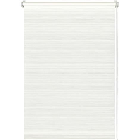 GARDINIA EASYFIX Tenda a rullo con fantasia, Fissaggio a incastro o con adesivo, Tenda da giorno, Opaca, Incl. materiale di montaggio, Righe, Bianco, 75 x 150 cm (LxH) (1/5)